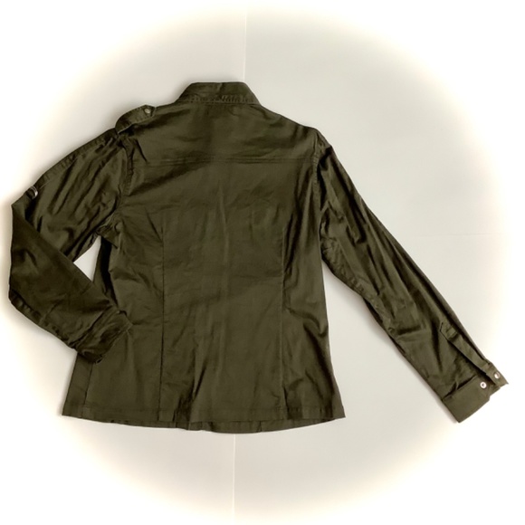 Button Front Olive Green Shirt - Picture 5 of 5